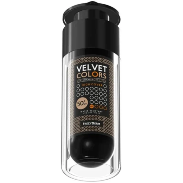 FREZYDERM Velvet Colors Very High Protection High Cover Spf 50 Make Up Εξαιρετικά Υψηλής Κάλυψης Με Βελούδινη Ματ Υφή, 30ml - Image 4