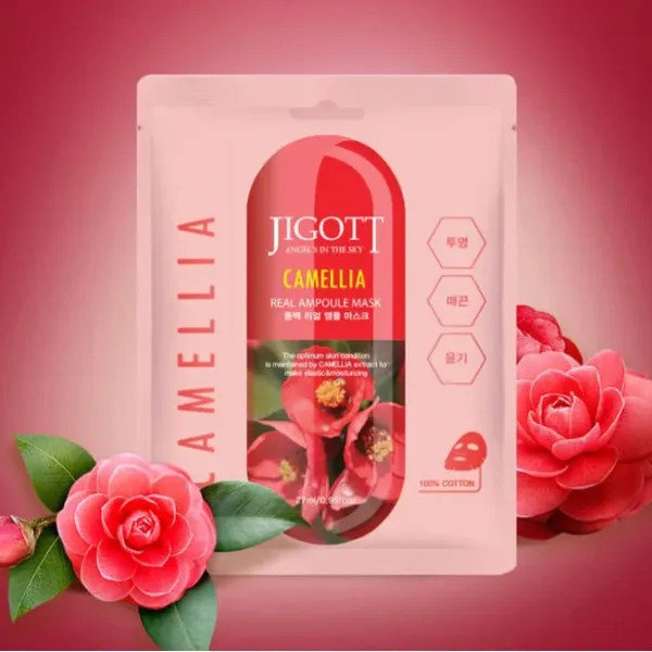 JIGOTT Camellia Real Ampoule Mask 27ml - Image 2