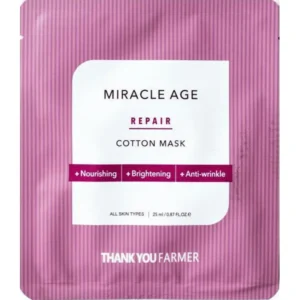 Thank You Farmer Miracle Age Repair Cotton Mask Υφασμάτινη Μάσκα Προσώπου Αντιγήρανσης & Θρέψης, 25ml