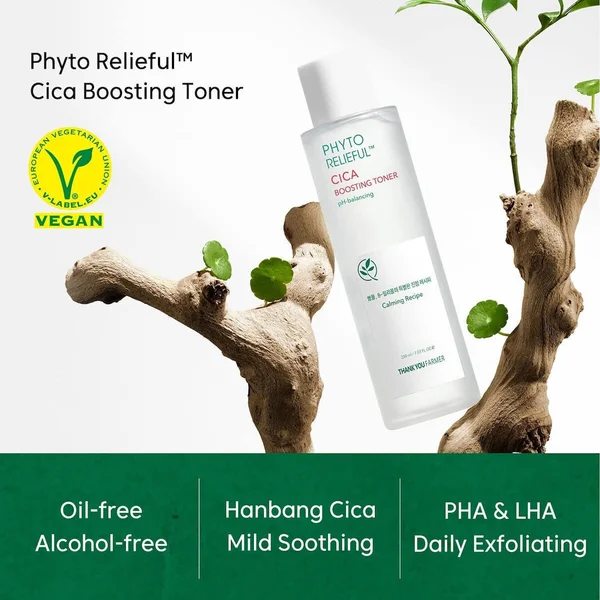 Thank You Farmer Phyto Relieful Cica Boosting Toner για Καθημερινή Χρήση, 200ml - Image 2