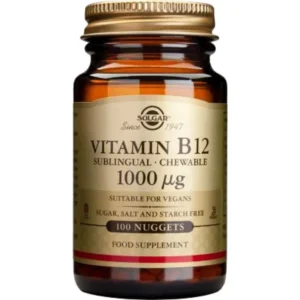 Solgar Vitamin B12 1000μg Μασώμενα Δισκία Βιταμίνη B12 για την Ομαλή Λειτουργία του Νευρικού Συστήματος, 100nuggets