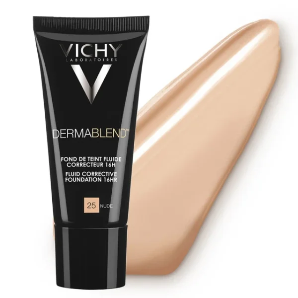 Vichy Dermablend Fluid Make-up Nude No.25 SPF28 Διορθωτικό Make-Up Με Λεπτόρρευστη Υφή, 30ml - Image 2