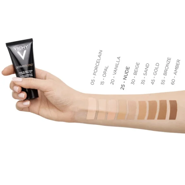 Vichy Dermablend Fluid Make-up Nude No.25 SPF28 Διορθωτικό Make-Up Με Λεπτόρρευστη Υφή, 30ml - Image 3