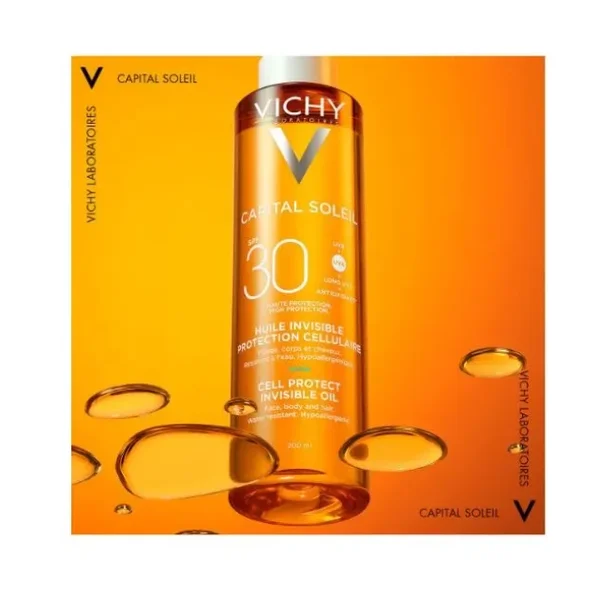 Vichy Capital Soleil Cell Protect Oil SPF30 Αόρατο Αντηλιακό Λάδι 200ml - Image 3