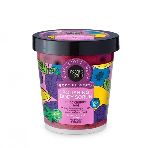 Natura Siberica Organic Shop Body Desserts Polishing Body Scrub Blackberry Jam Απολεπιστικό Σώματος Λείανσης Βατόμουρο, 450ml - Image 2