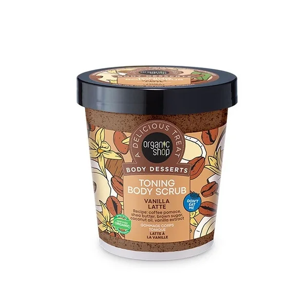 Natura Siberica Organic Shop Body Desserts Tonic Body Scrub Vanilla Latte Τονωτικό Απολεπιστικό Σώματος, 450ml - Image 2