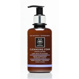 Apivita Cleansing Foam Face & Eyes Κρεμώδης Αφρός Καθαρισμού για Πρόσωπο & Μάτια με Ελιά, Λεβάντα και Πρόπολη, για Όλους τους Τύπους Δέρματος, 200ml