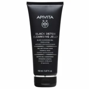 Apivita Cleansing Black Detox Cleansing Jelly Μαύρο Gel Καθαρισμού Ενεργός Άνθρακας & Προπόλη για Πρόσωπο & Μάτια, 150ml