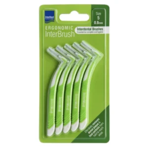 Intermed Ergonomic Interbrush Μεσοδόντια Βουρτσάκια Πράσινο Size 5 – 0.8mm, 5τεμ