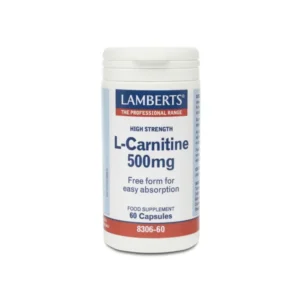 Lamberts L-Carnitine 500mg συμπλήρωμα Καρνιτίνης για το Καρδιαγγειακό Σύστημα 60 Κάψουλες