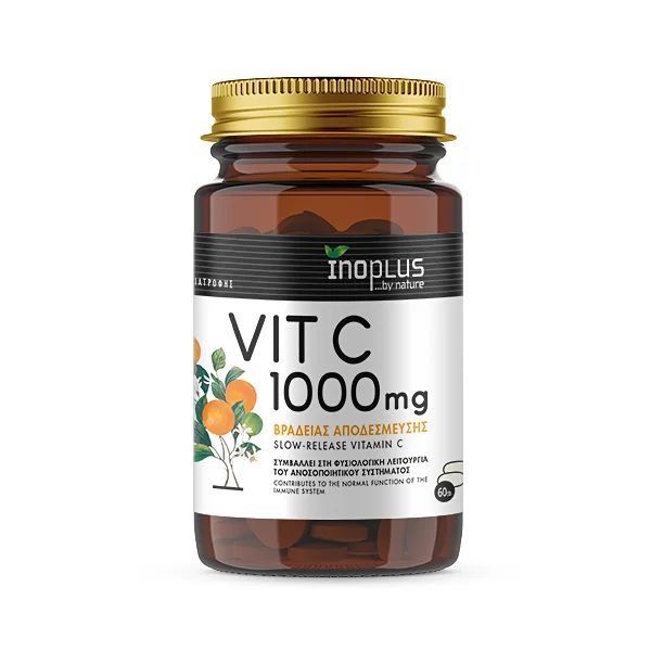 Inoplus Vit C 1000 mg Slow Release Βιταμίνη C Βραδείας Αποδέσμευσης, 60 δισκία