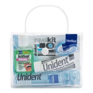 Intermed Unident Travel Kit με Whitening Toothpaste, 10ml & Antisept Whitening, 20ml & Οδοντόβουρτσα με Μεσοδόντιο Βουρτσάκι, 1τεμ