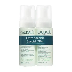 Caudalie Vinoclean Instant Foaming Cleanser Απαλός Αφρός Καθαρισμού Προσώπου, 2x150ml