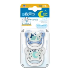 Dr. Brown’s Πιπίλα PreVent Νυχτός Μπλε 6-18m, 2τμχ