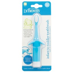 Dr. Brown’s Βρεφική Οδοντόβουρτσα Γαλάζιο Ελεφαντάκι Για 0-3 Ετών 1 Τμχ