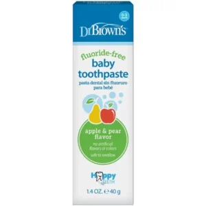 Dr. Brown’s Natural Baby Toothpaste Βρεφική Οδοντόκρεμα με Γεύση Αχλάδι & Μήλο 0-3 χρονών, 40g
