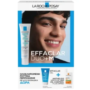 La Roche Posay Promo με Effaclar Duo+M Επανορθωτική Κρέμα κατά των Ατελειών, 40ml & Δώρο Effaclar Gel Τζελ Καθαρισμού, 50ml & Anthelios UVMUNE 400 Oil Control Fluid Αντηλιακό Προσώπου για Λιπαρές Επιδερμίδες SPF50+, 3ml, 1σετ