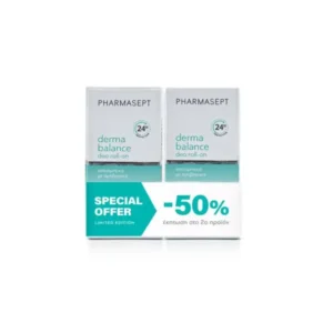 Pharmasept Promo Derma Balance Deo Roll-On Απαλό Αποσμητικό με Πρεβιοτικά, 2x50ml
