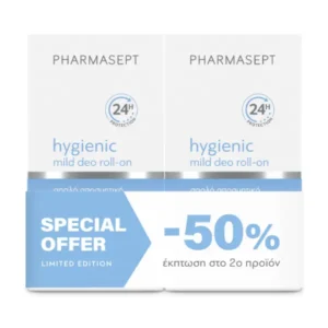 Pharmasept Promo (-50% στο 2ο προϊόν) Hygienic Mild Deo Roll-on 24h Απαλό Αποσμητικό για Ευαίσθητες Επιδερμίδες, 2x50ml