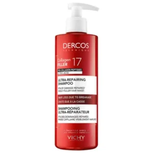 Vichy Dercos Collagen Filler 17 Ultra-Repairing Shampoo Επανορθωτικό Σαμπουάν Μαλλιών κατά του Σπασίματος, 400ml