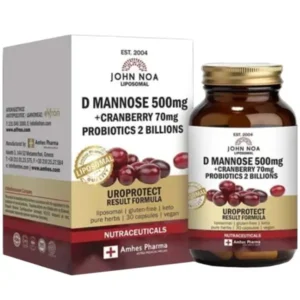 John Noa D-Mannose 500mg & Cranberry 70mg & Probiotics 2 Billions, 30caps