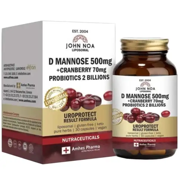 John Noa D-Mannose 500mg & Cranberry 70mg & Probiotics 2 Billions, 30caps