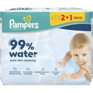 Pampers 99% Water Μωρομάντηλα, (3×60τεμ) 180τεμ