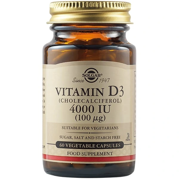 Solgar Vitamin D3 4000 IU (100μg), 60vcaps