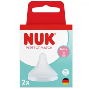 Nuk Perfect Match Θηλή Σιλικόνης με Έλεγχο Ροής 6m+, 2τεμ
