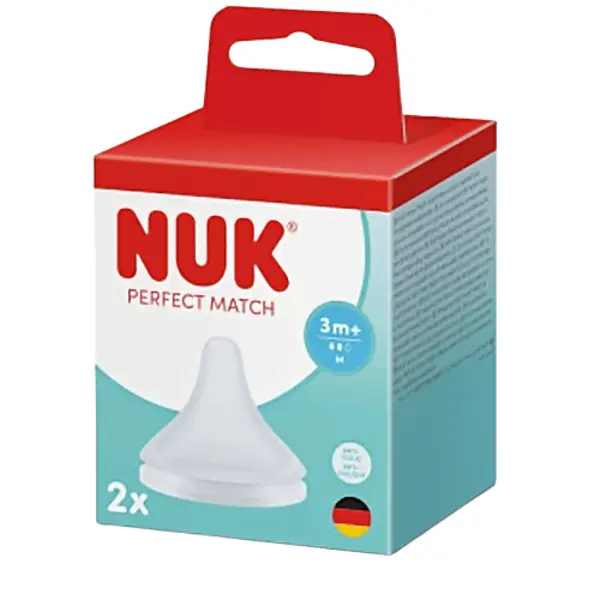 NUK Perfect Match Θηλή Σιλικόνης Μέγεθος M 3m+, 2τεμ