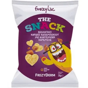 FrezyDerm Frezylac The Snack Organic Corn Salted Caramel Βιολογικές Καρδιές Καλαμποκιού με Αλατισμένη Kαραμέλα, 30gr